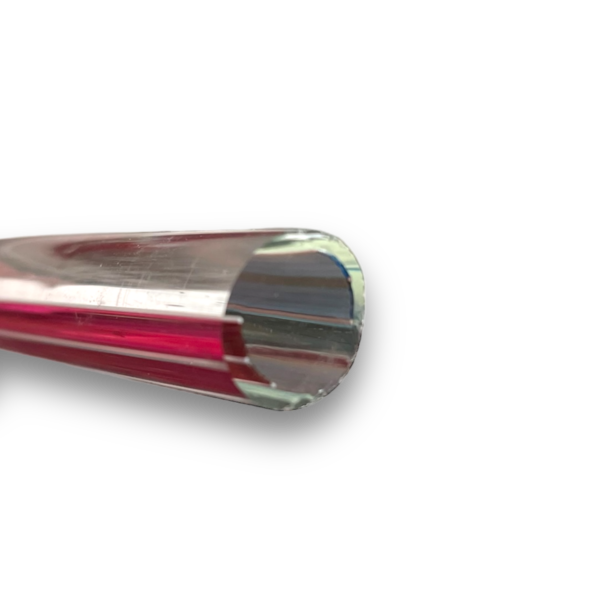 Lauscha transparent with red and gray color on exterior