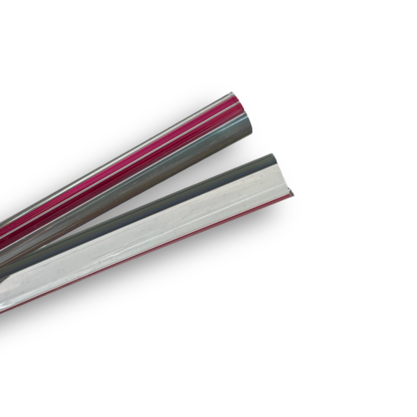 Lauscha transparent with red and gray color on exterior